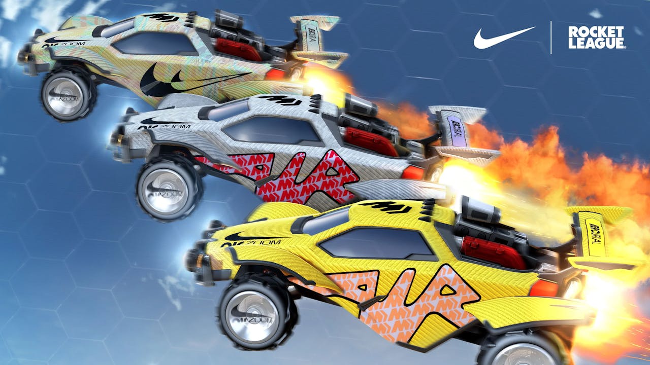 『ロケットリーグ』ゲーム内で「Nike Air Zoom Mercurial」コラボの3種の新デカールとホイールが登場!コラボの詳細、コラボ記念大会の開催情報など のサムネイル